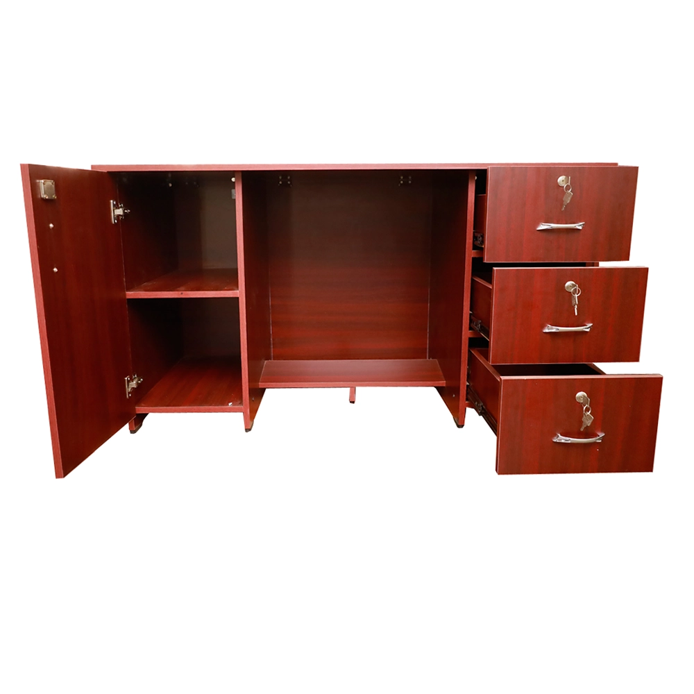 Executive Wooden Office Table with Lockable Drawers Storage Cabinet