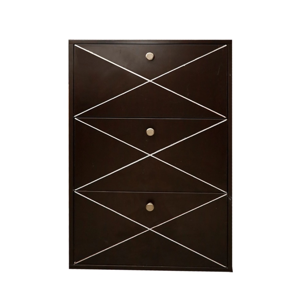 Modern Wooden Bedside Table with 3 Spacious Storage Drawers