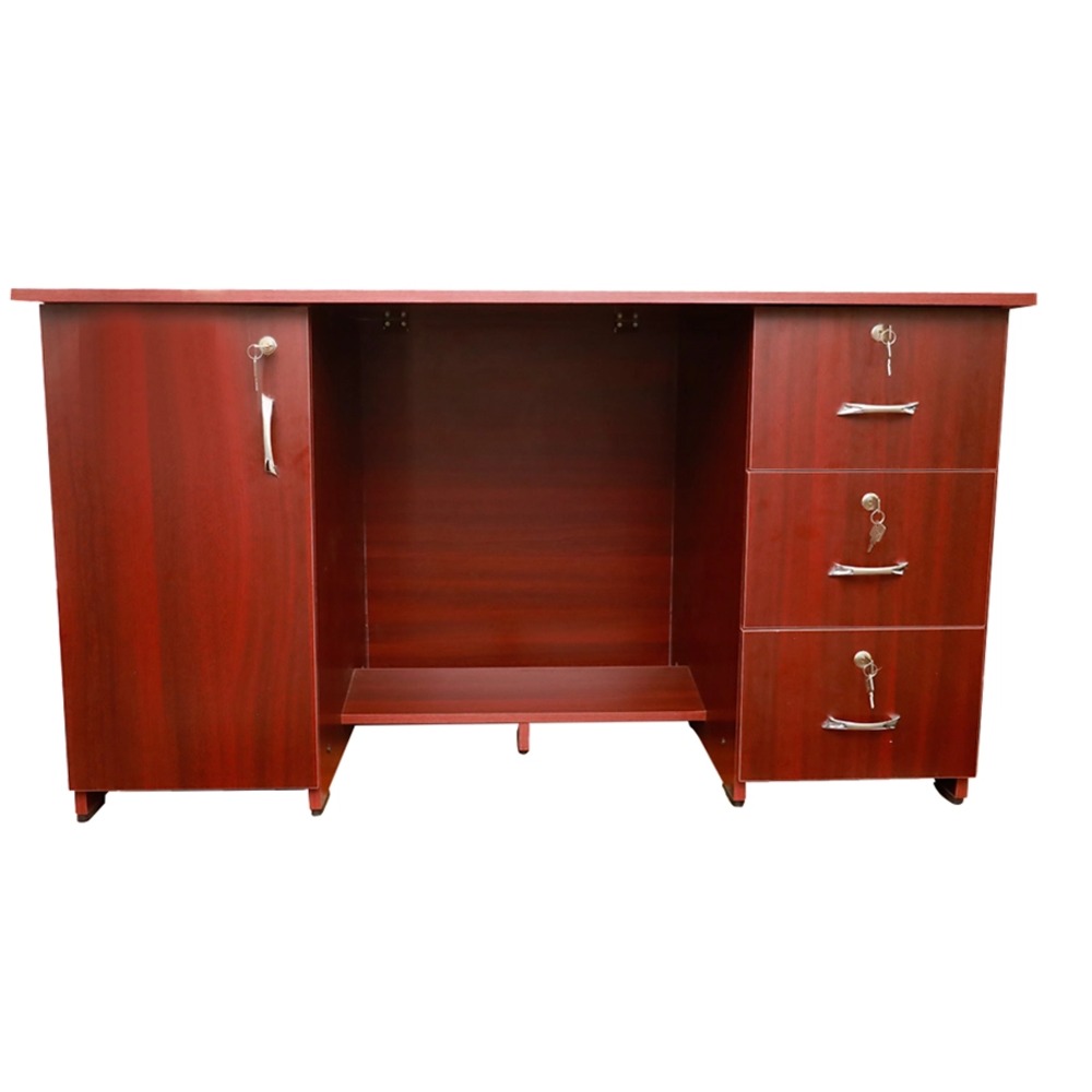 Executive Wooden Office Table with Lockable Drawers Storage Cabinet